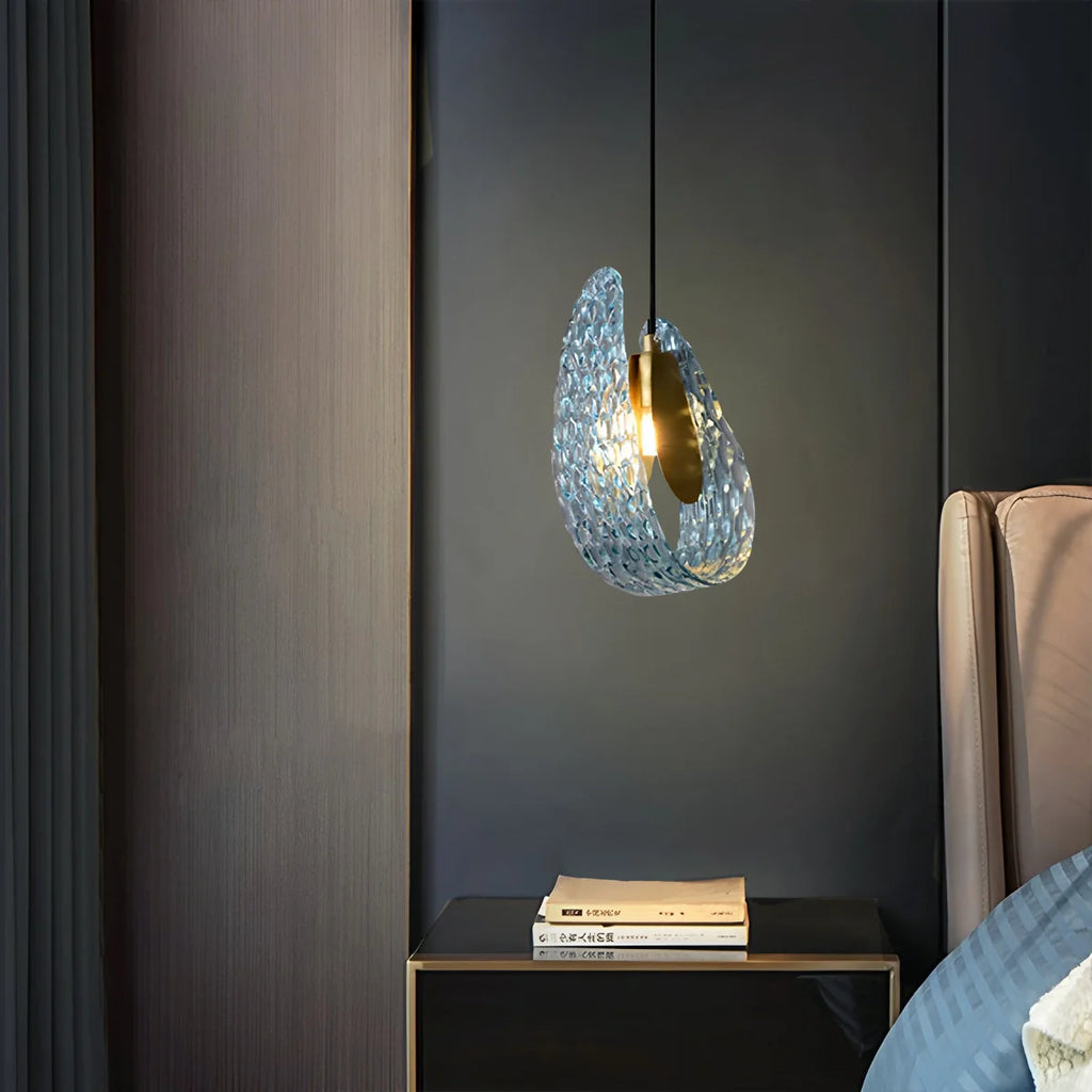 Peacock Blue Art Glass Chandelier for Dining Room