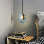 Peacock Blue Art Glass Chandelier for Dining Room