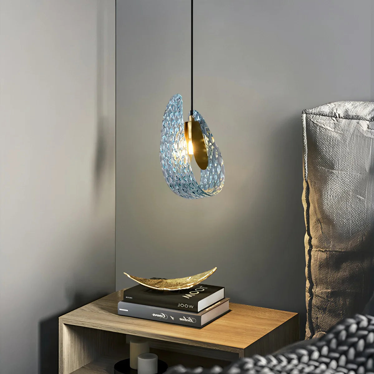 Peacock Blue Art Glass Chandelier for Dining Room