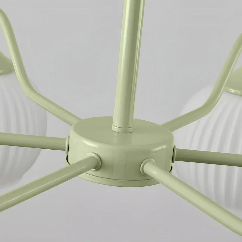 Ribbed Glass Matcha Chandelier