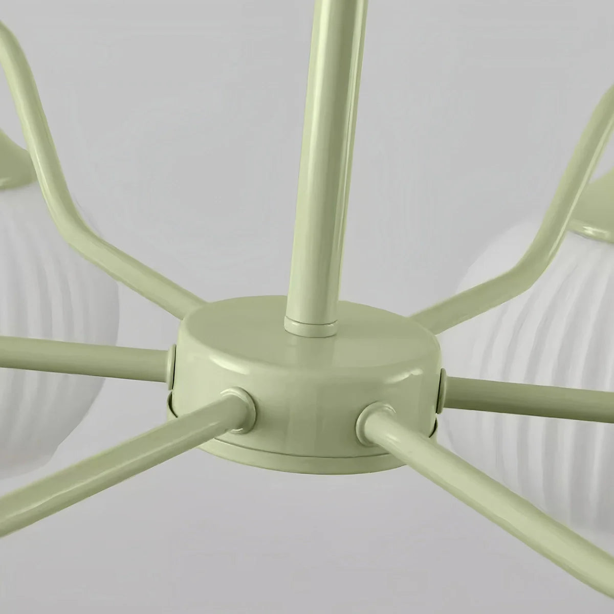 Ribbed Glass Matcha Chandelier