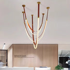 Shalom Leather Chandelier for Staircase