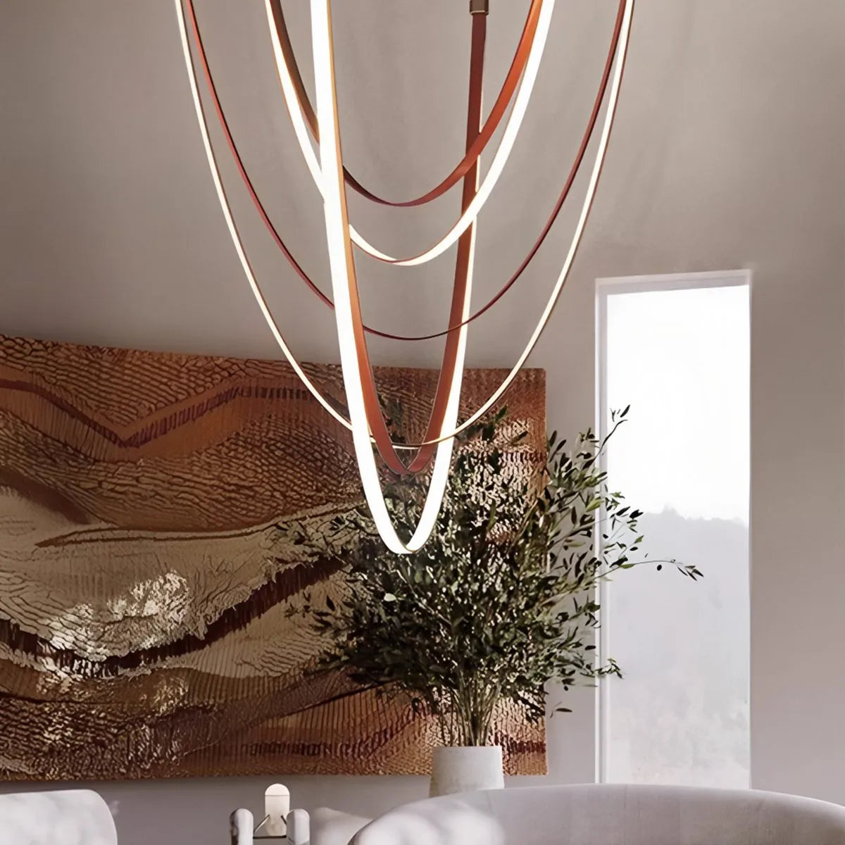 Shalom Leather Chandelier for Staircase