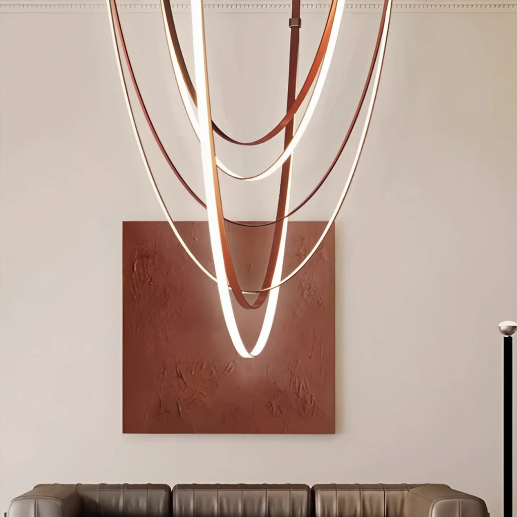 Shalom Leather Chandelier for Staircase
