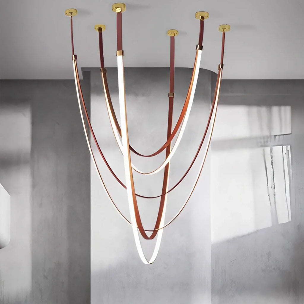 Shalom Leather Chandelier for Staircase