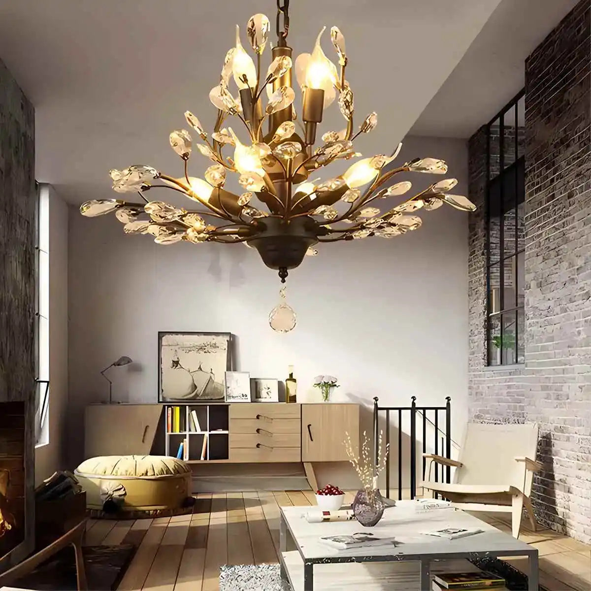 Tree Branch Crystal Chandelier for Living Room