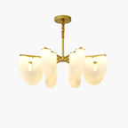 U-Shaped Milk Glass Chandelier