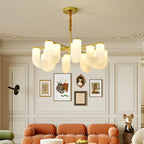 U-Shaped Milk Glass Chandelier