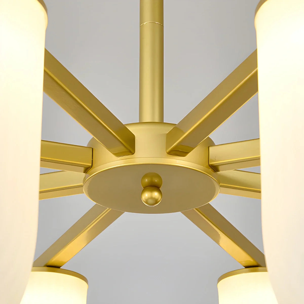 U-Shaped Milk Glass Chandelier