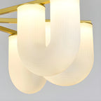 U-Shaped Milk Glass Chandelier