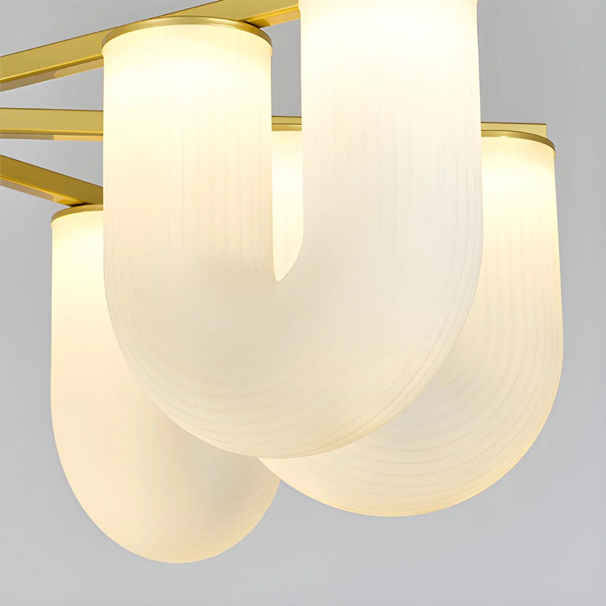 U-Shaped Milk Glass Chandelier