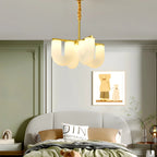 U-Shaped Milk Glass Chandelier