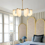 U-Shaped Milk Glass Chandelier