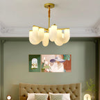 U-Shaped Milk Glass Chandelier