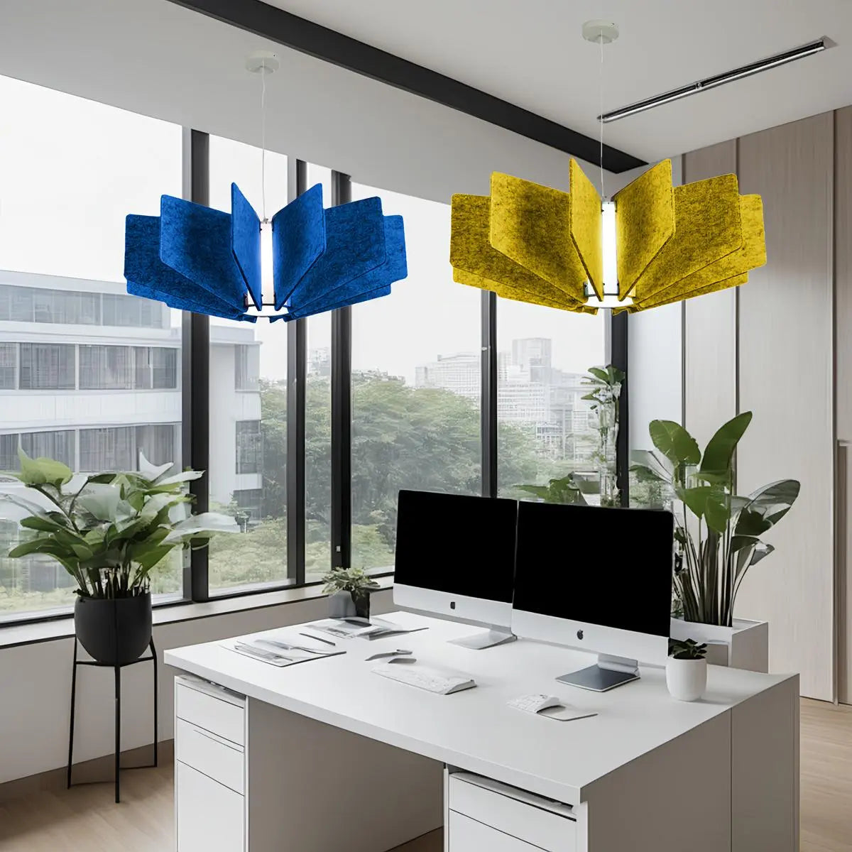 Wing Panel Acoustic Pendant Light for Living Room