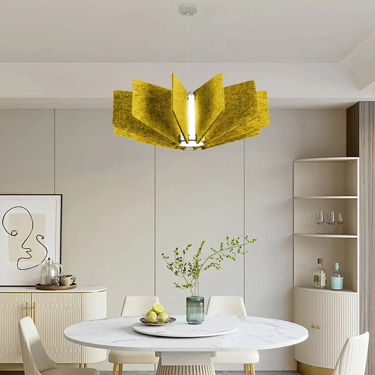 Wing Panel Acoustic Pendant Light for Living Room