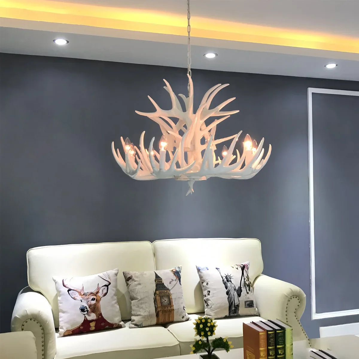 Antler Shape Resin Chandelier for Living Room