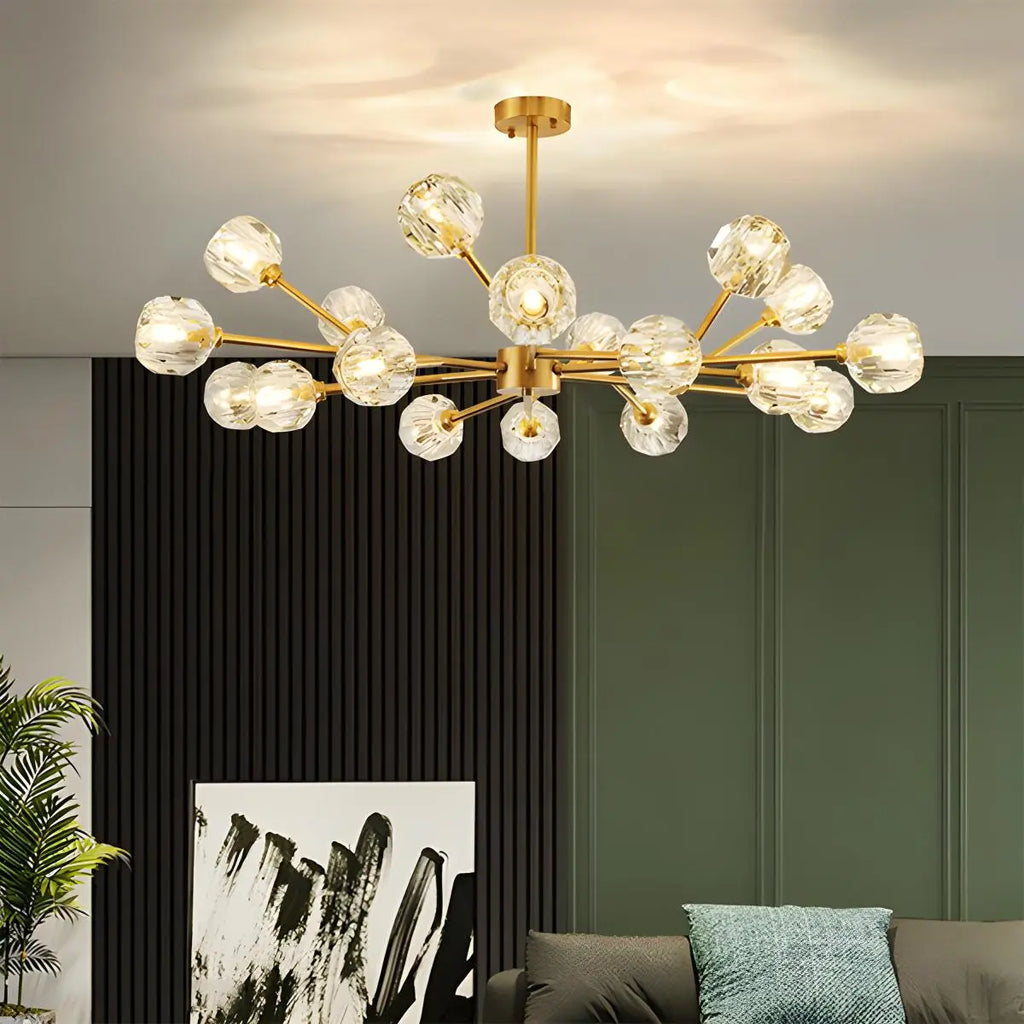 Crystal Ball Round Cluster Chandelier