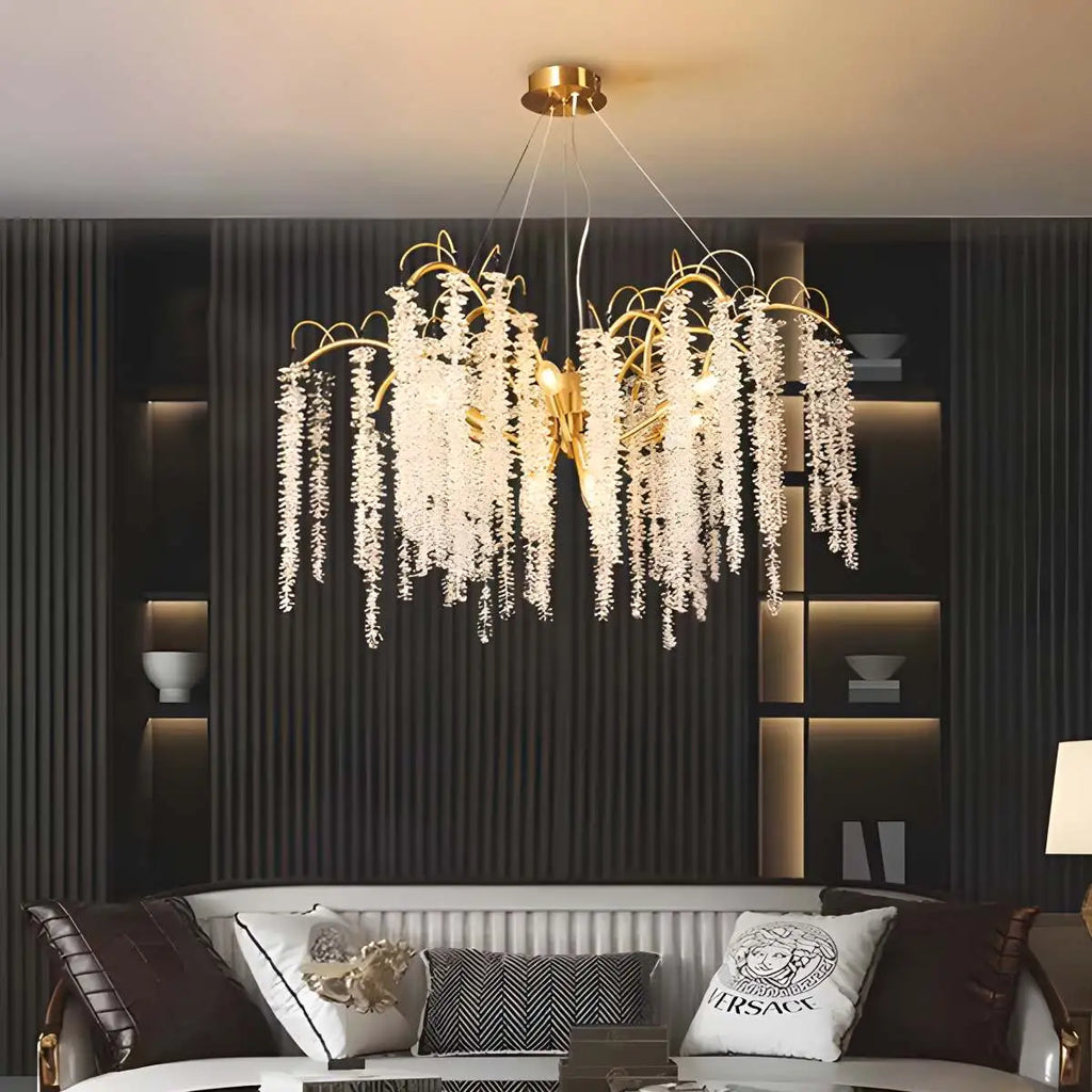 Crystal Tassel Chandelier for Living Room