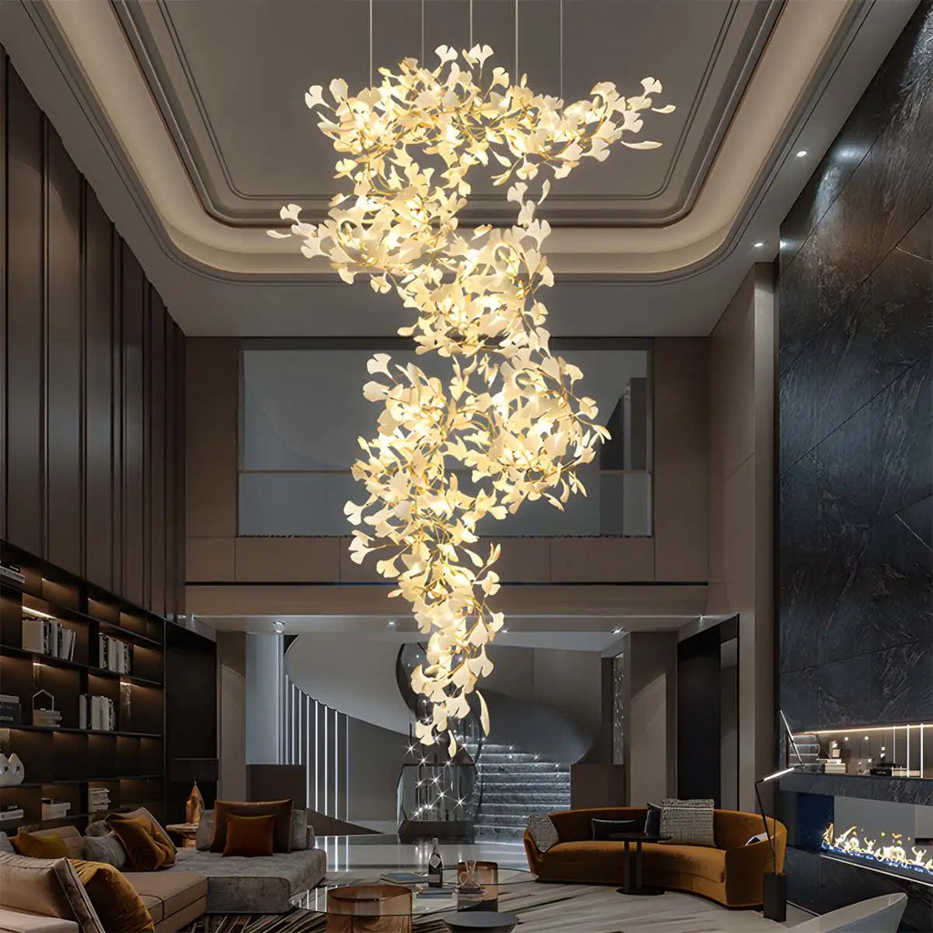 Large Ginkgo Leaf Chandelier