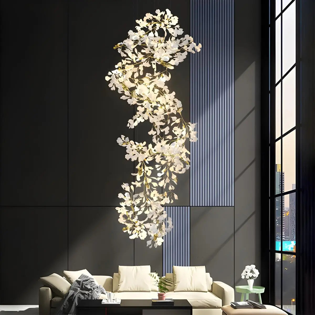 Large Ginkgo Leaf Chandelier