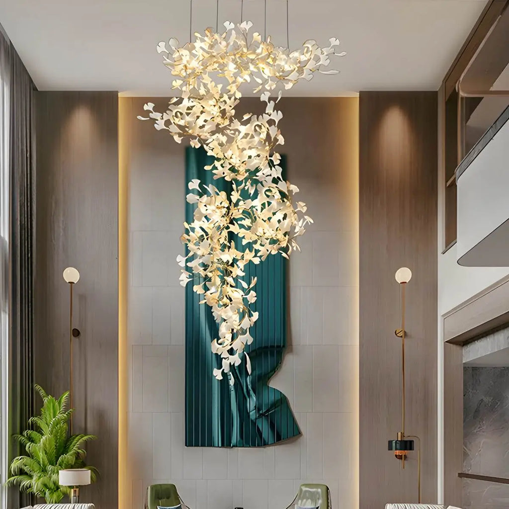 Large Ginkgo Leaf Chandelier