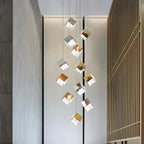 Ice Cube Textured Glass Chandelier