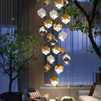 Ice Cube Textured Glass Chandelier