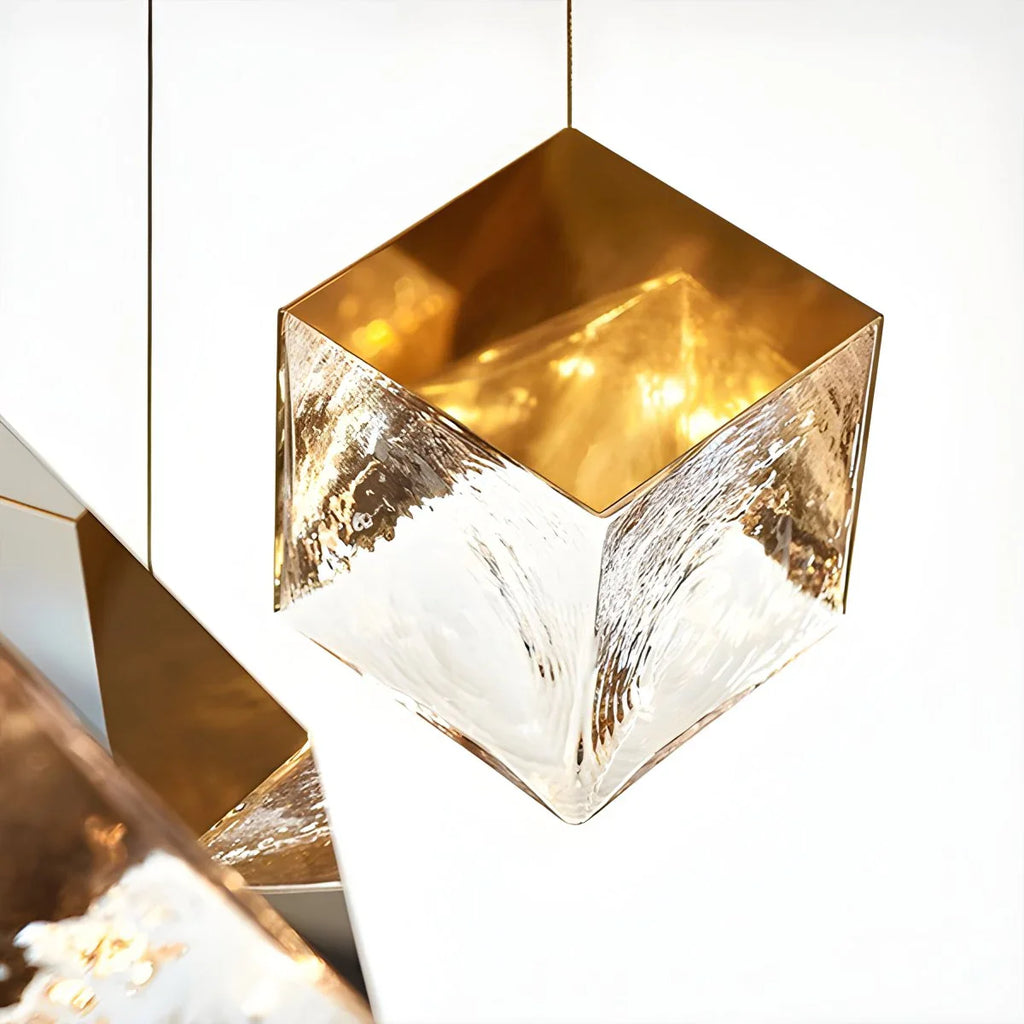 Ice Cube Textured Glass Chandelier