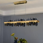Iceberg Linear Chandelier-Black & Gold