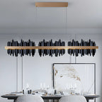 Iceberg Linear Chandelier-Black & Gold