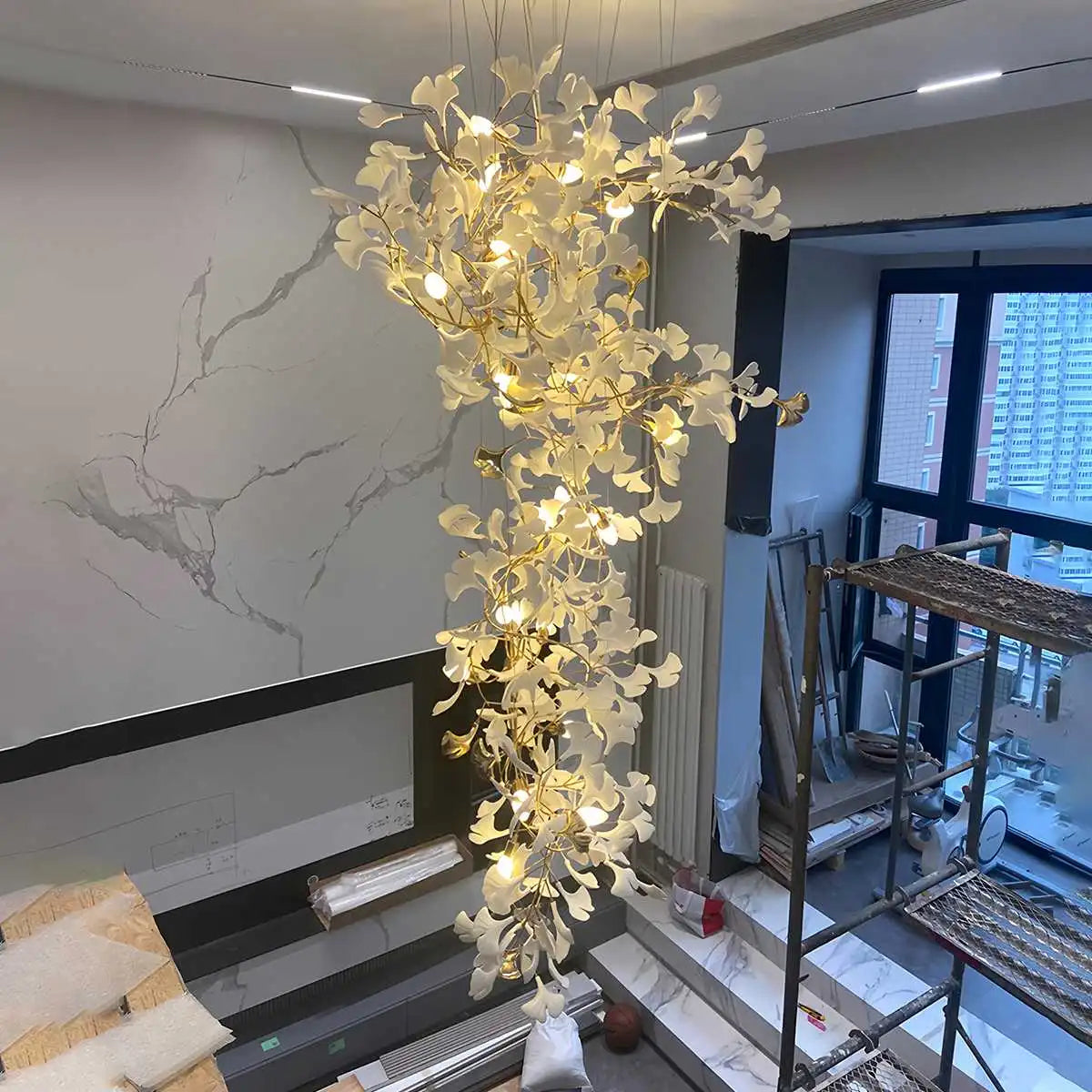 Large Ginkgo Leaf Chandelier