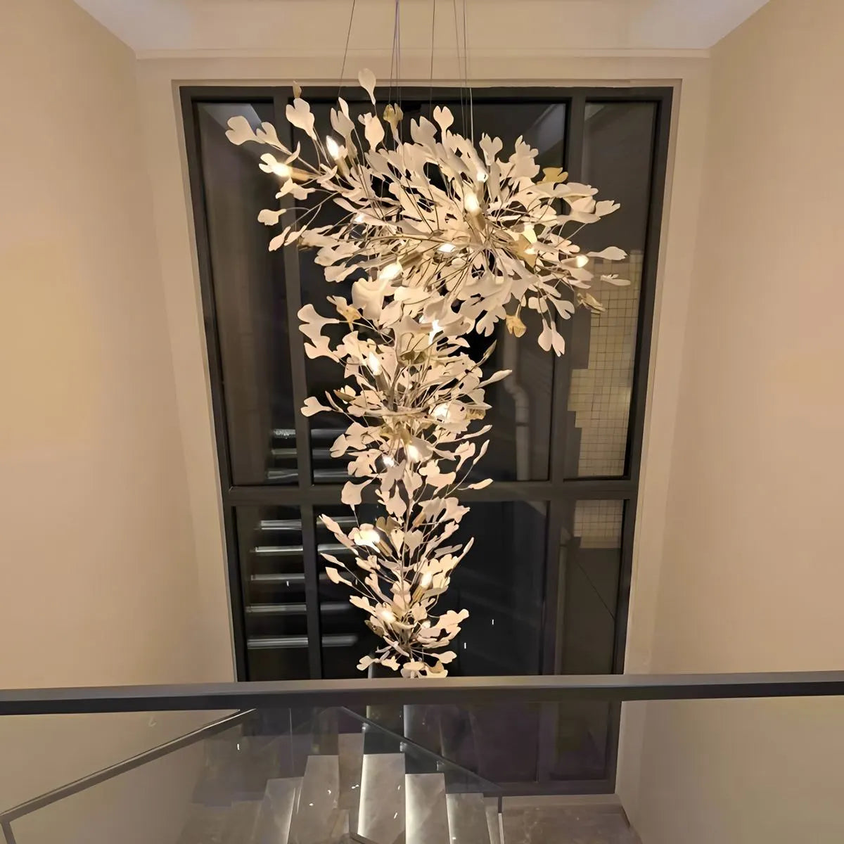 Large Ginkgo Leaf Chandelier