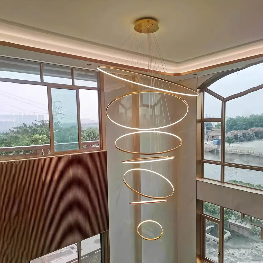 Large Tiered Ring Foyer Chandelier