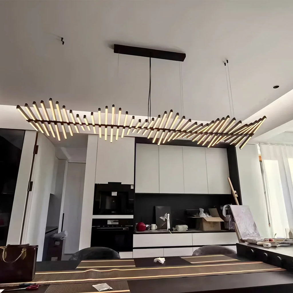 Linear Fish Bone Modeling Chandelier