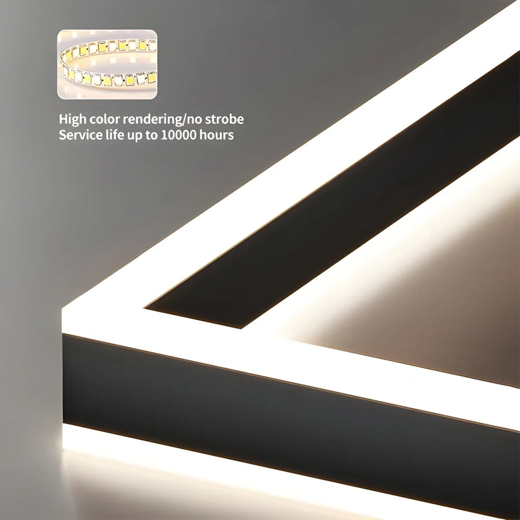 Tiered Black Square Pendant Lamp for Living Room