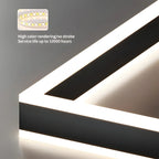 Tiered Black Square Pendant Lamp for Living Room