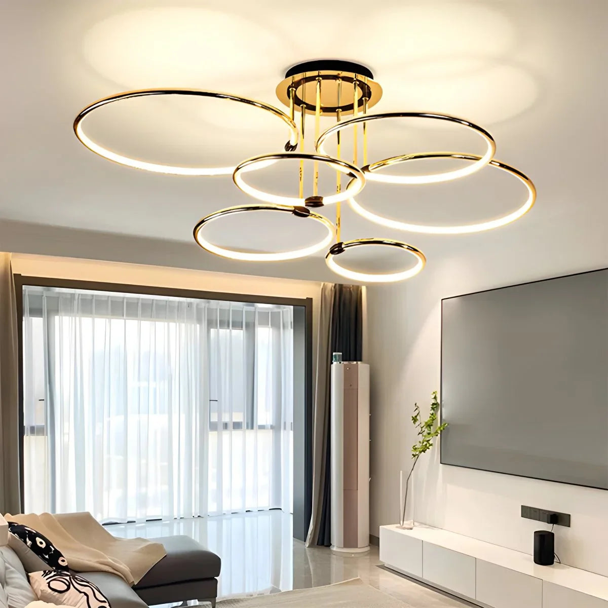 Metal Circular Chandelier Ceiling Lamp