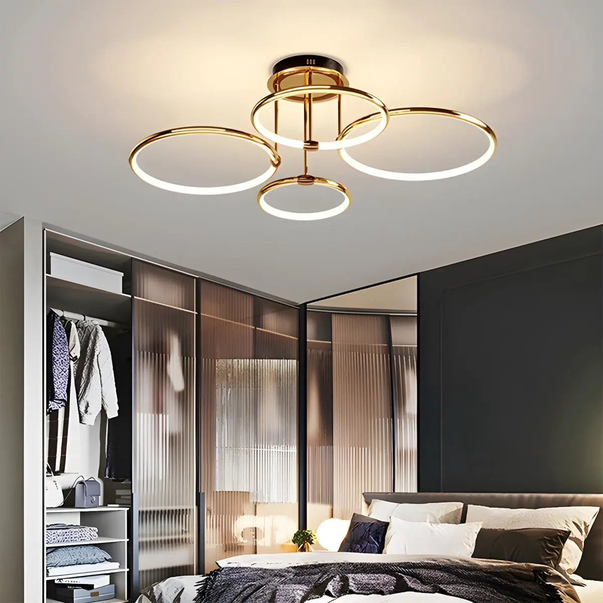 Metal Circular Chandelier Ceiling Lamp