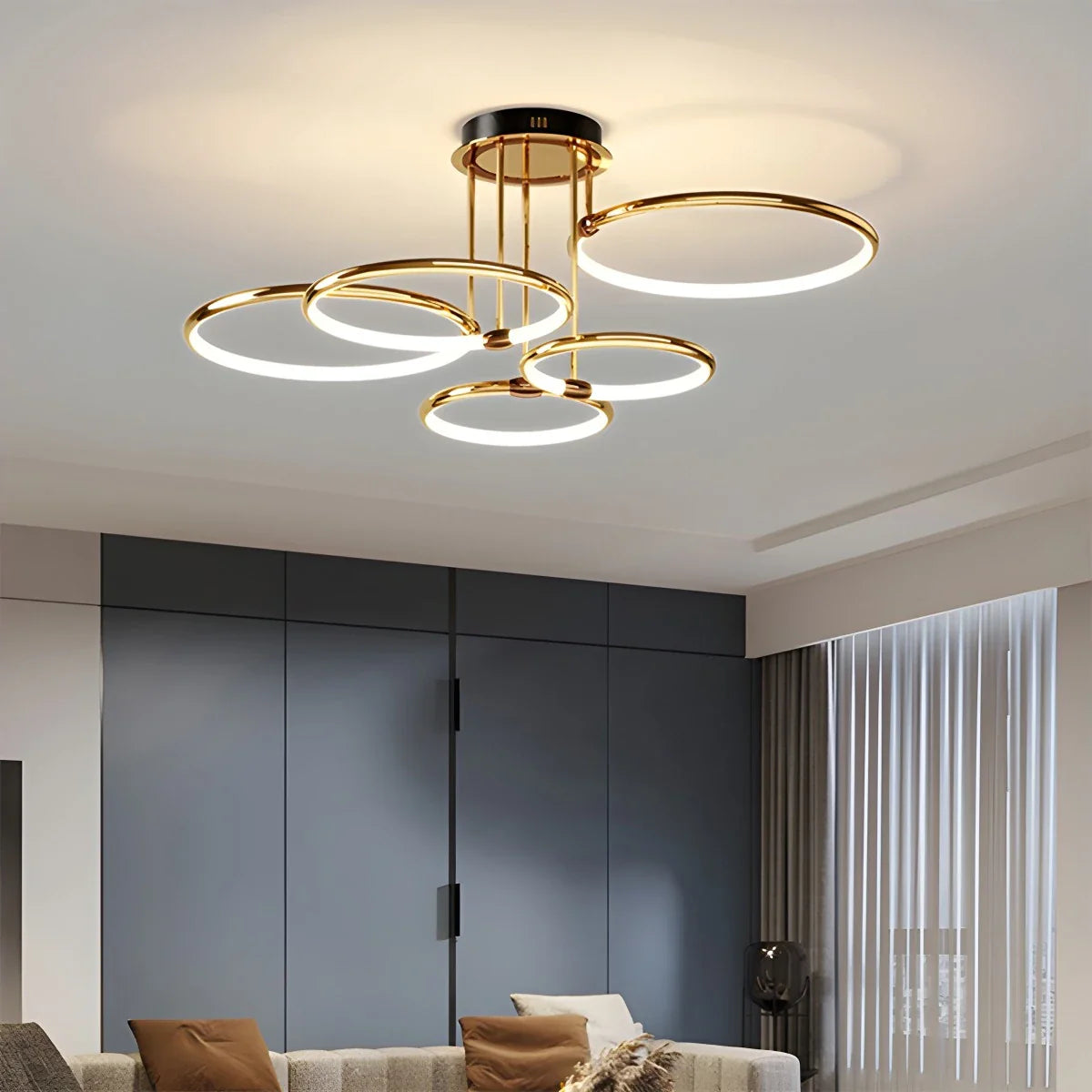 Metal Circular Chandelier Ceiling Lamp