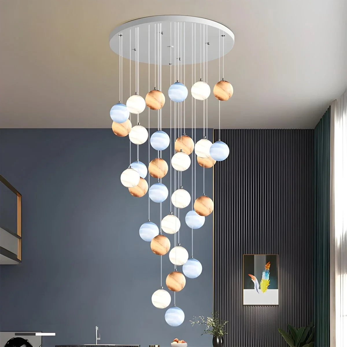 Modern Attic 3D Moon Celestial Chandelier