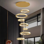 Nordic Circular Villa Crystal Chandelier