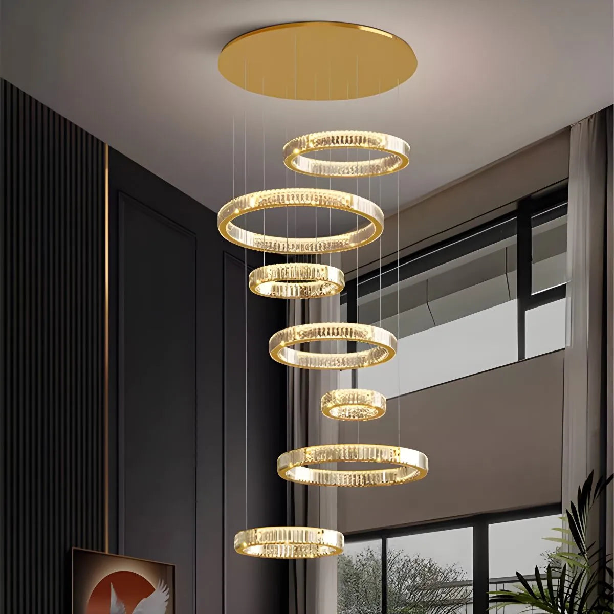 Nordic Circular Villa Crystal Chandelier