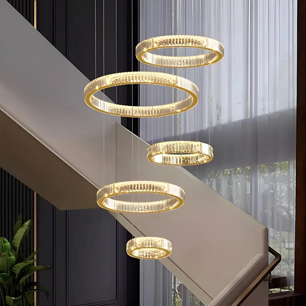 Nordic Circular Villa Crystal Chandelier