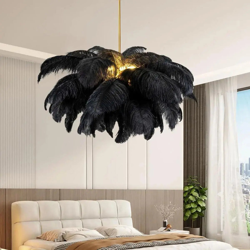 Ostrich Feather Chandelier Multiple Colors Available