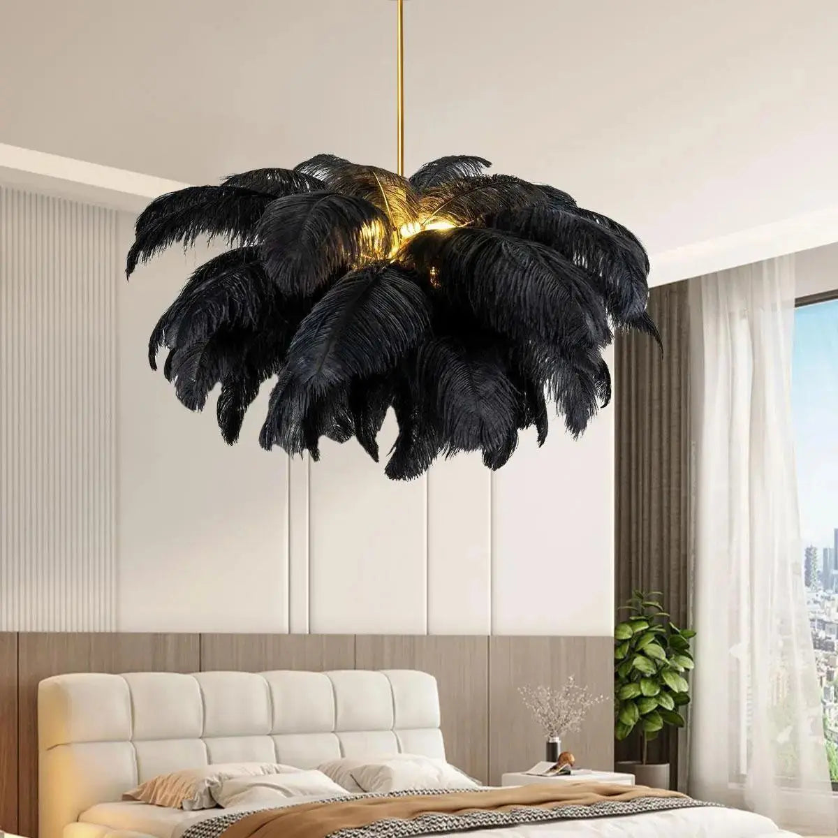 Ostrich Feather Chandelier Multiple Colors Available