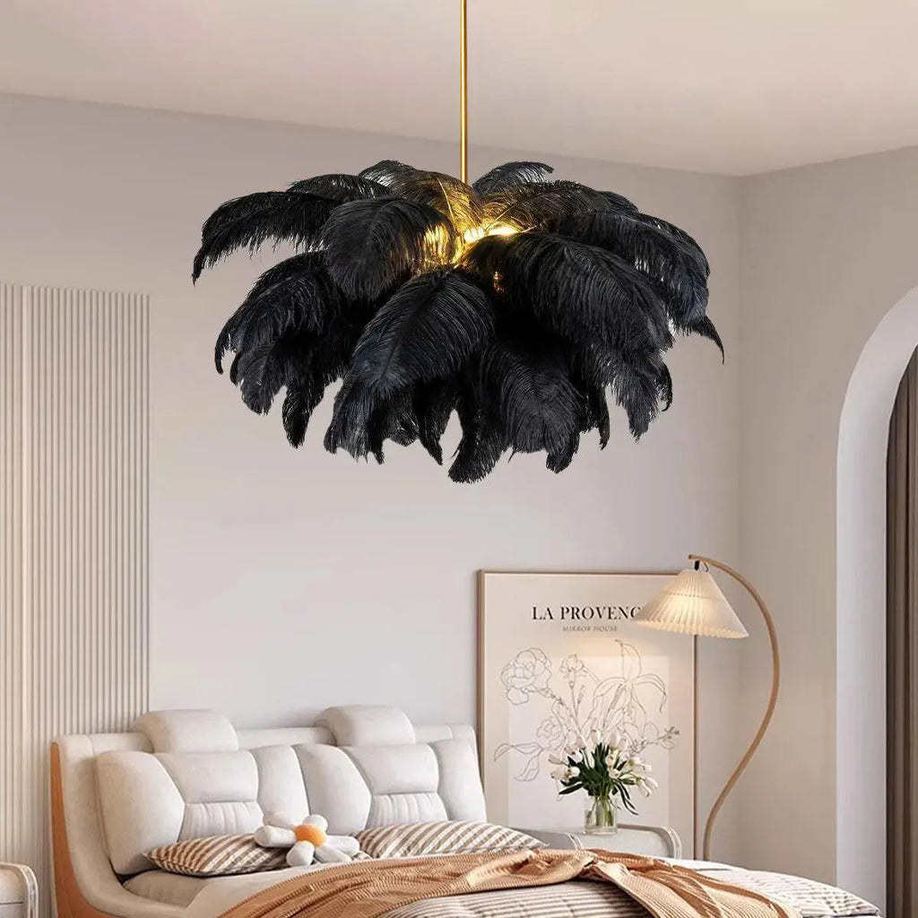 Ostrich Feather Chandelier Multiple Colors Available