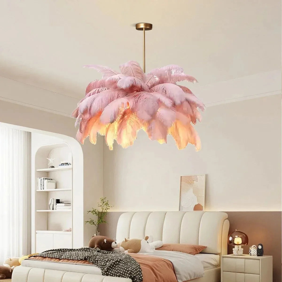 Ostrich Feather Chandelier Multiple Colors Available