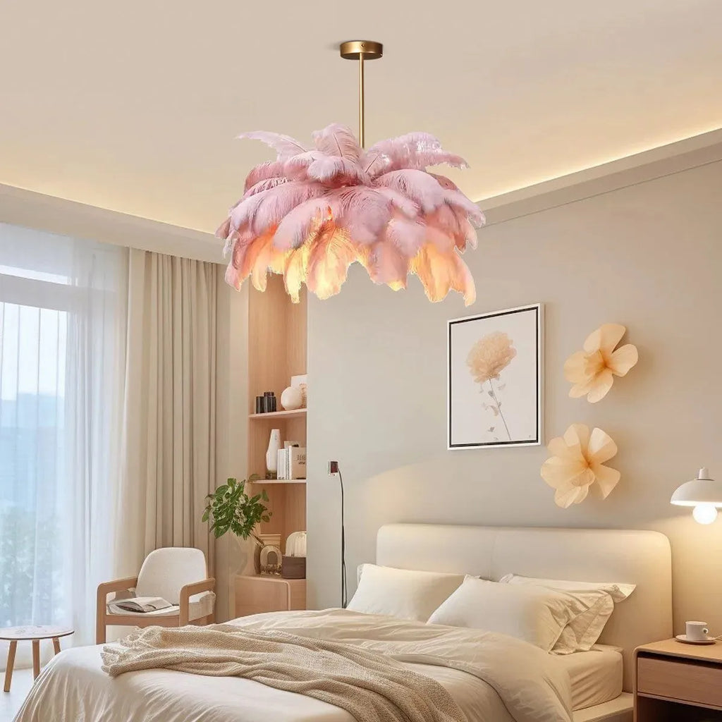 Ostrich Feather Chandelier Multiple Colors Available