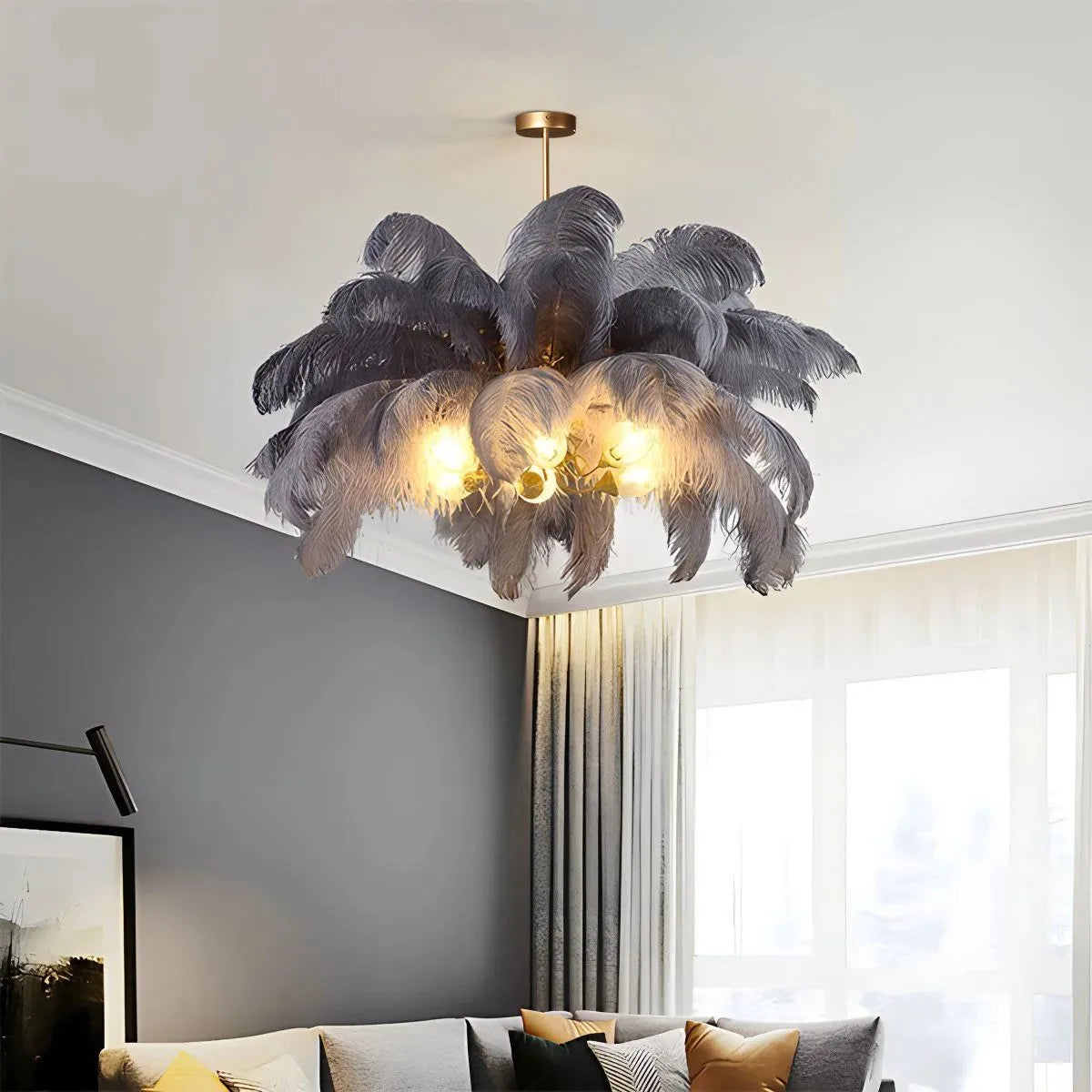 Ostrich Feather Chandelier Multiple Colors Available